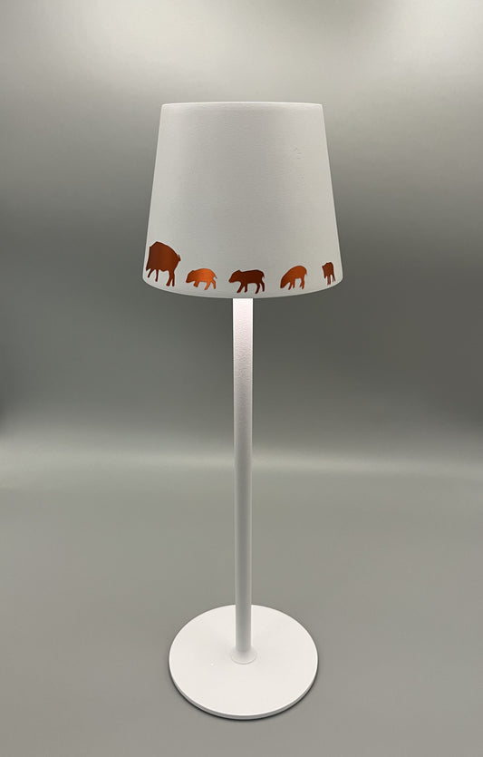 Akku Tischlampe mit Wildschweinen