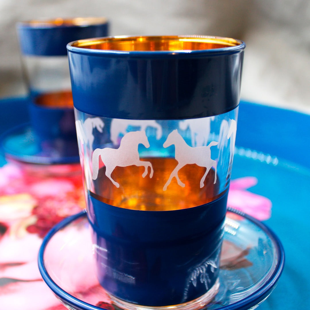 Tee & Espresso Glas blau